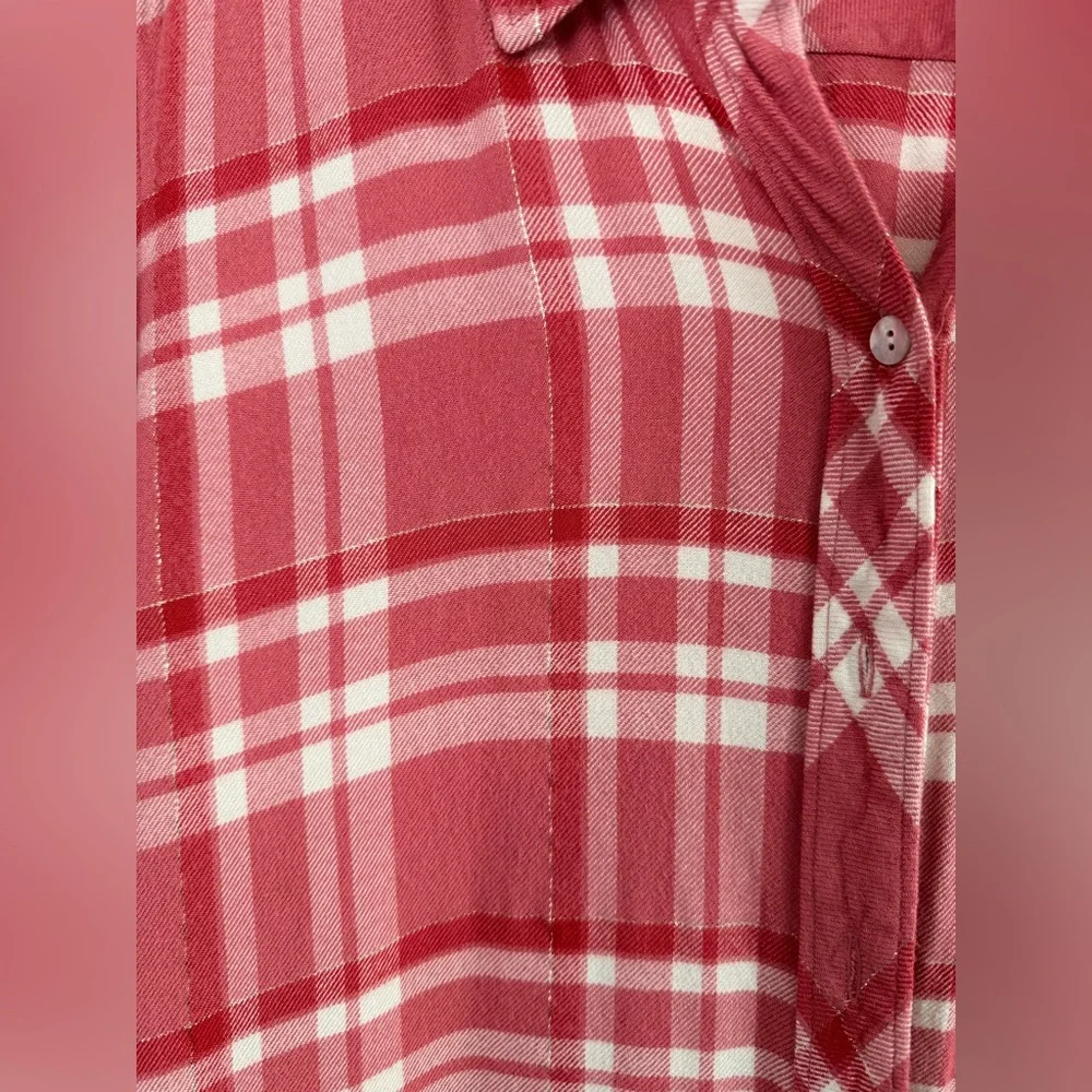 Tommy Bahama Red Plaid Button Front Shirt Long Sleeve Casual Women’s Top Coastal - Picture 3 of 8